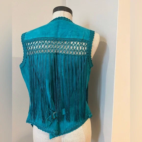 Karen Okada for David Howard Leather Fringe Vest - Picture 4 of 5